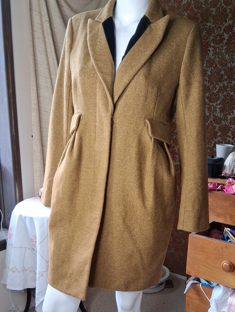 Vintage French Connection Womens Wool Tailored Coat